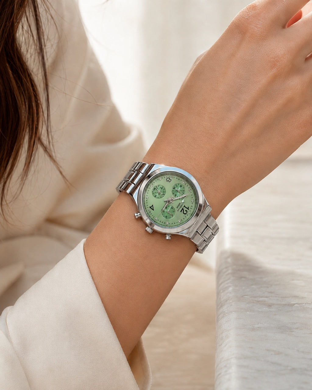 Swatch Crystal Green – Acier Inoxydable