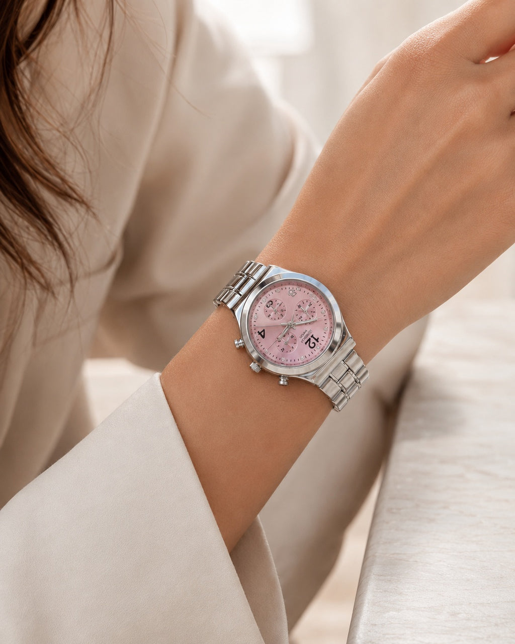 Swatch Crystal Rose– Acier Inoxydable