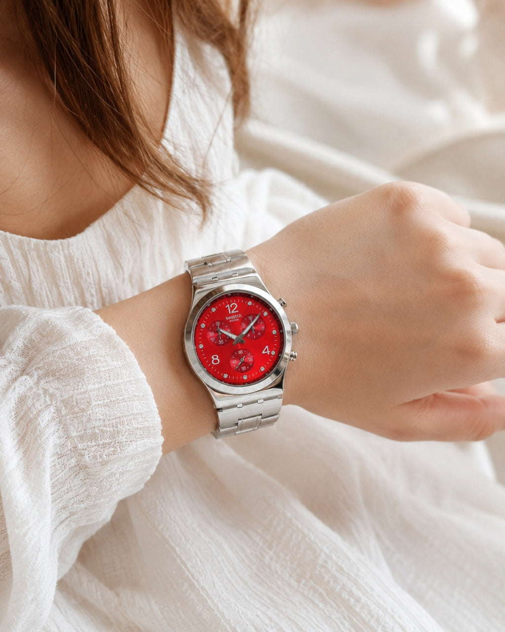 Swatch Crystal Rouge – Acier Inoxydable