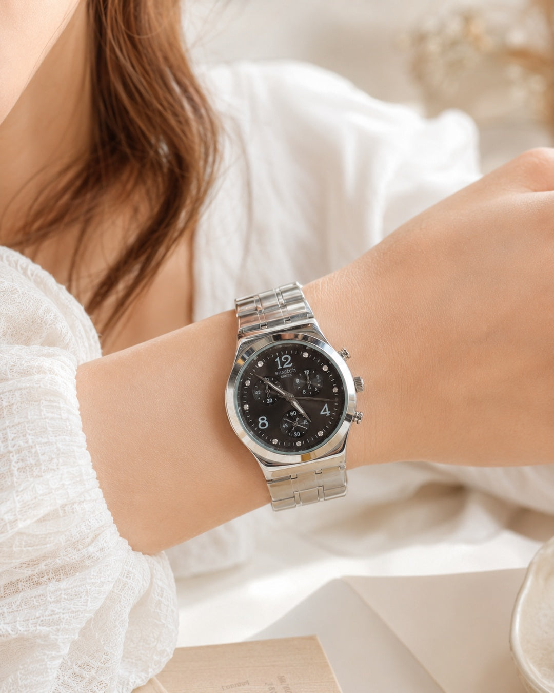 Swatch Crystal Black – Acier Inoxydable