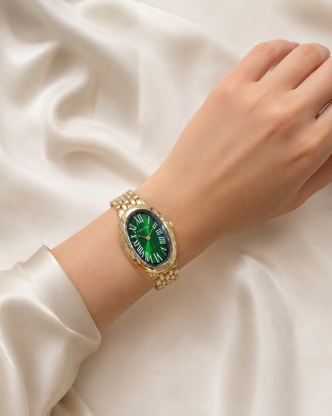 Montre Femme Cartier Golden Oval Vert