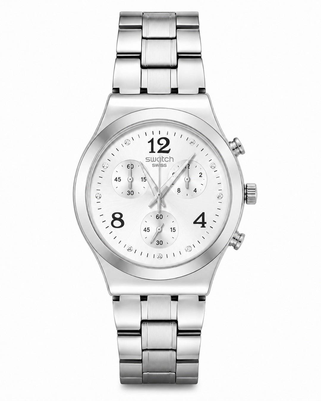 Swatch Crystal White – Acier Inoxydable